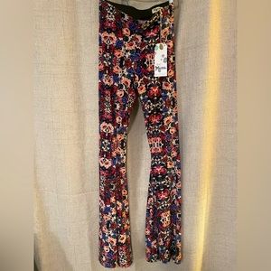 Show Me Your MuMu Floral Bootcut Pants in Navy, Pink & Red